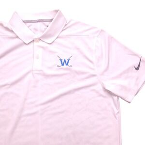 NTW Nike‎ Dri-FIT Victory Men's Medium Golf Polo Embroider Emblem White